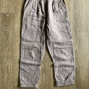 American Apparel beige linen trousers